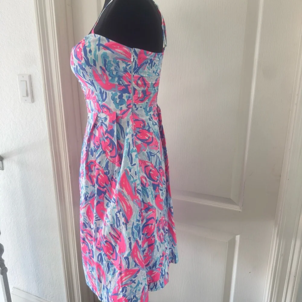 LILLY PULITZER EASTON DRESS COSMIC CORAL "CRACKED UP" Size 00 - Picture 3 of 16